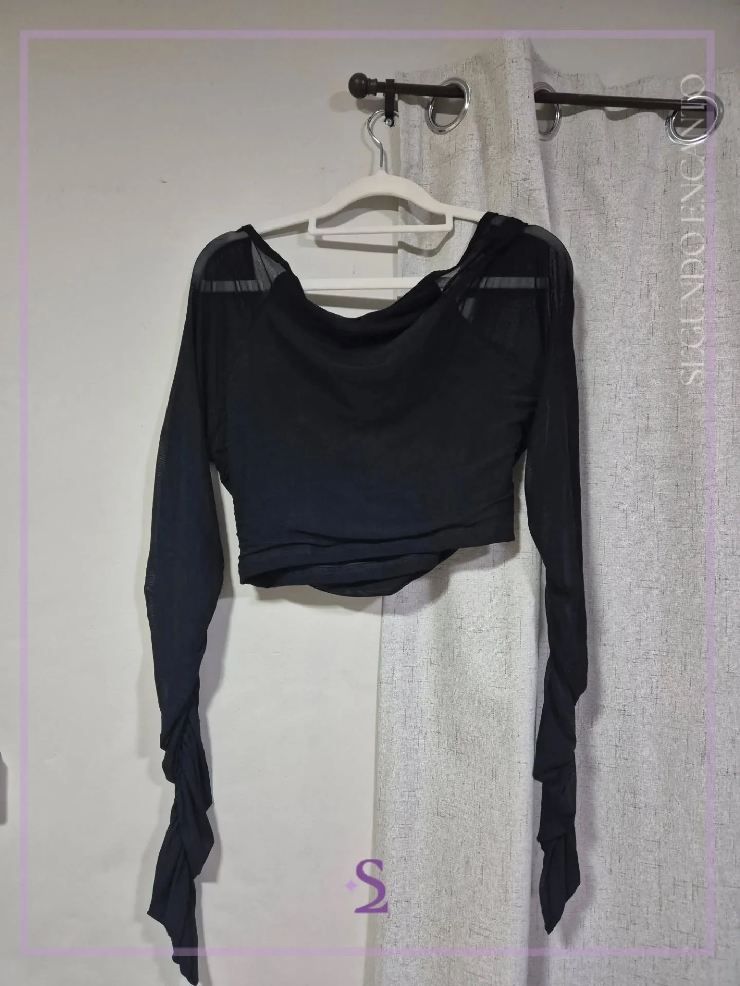 Crop top manga larga de malla L - Image 2