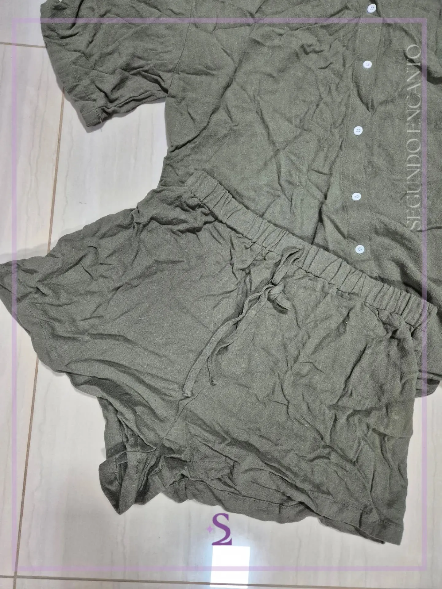 Conjunto verde camisa y short M/L - Image 5