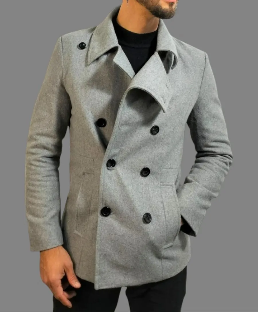 Chamarra en paño gris - Image 1