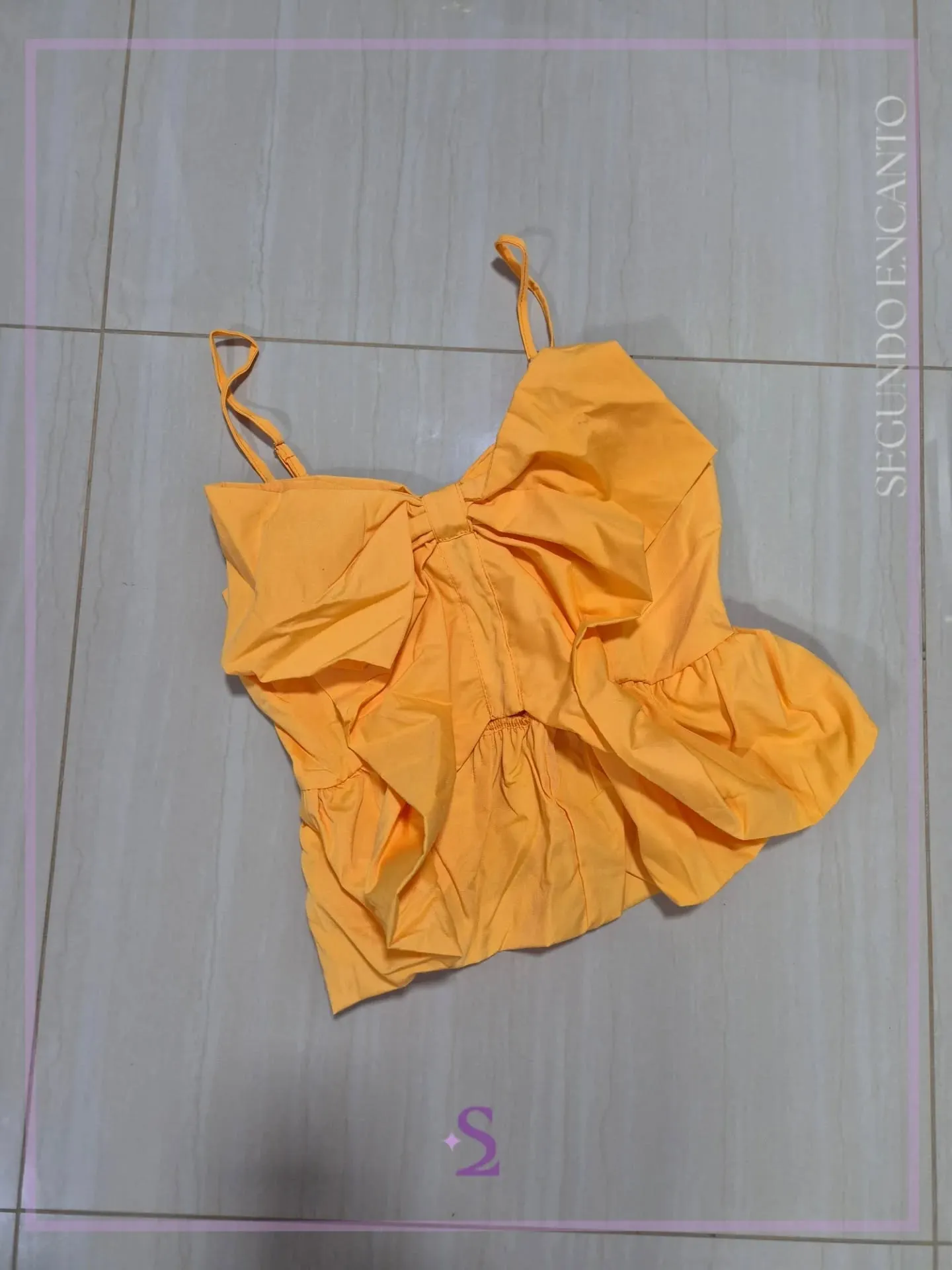 Blusa amarilla con moño M - Image 1