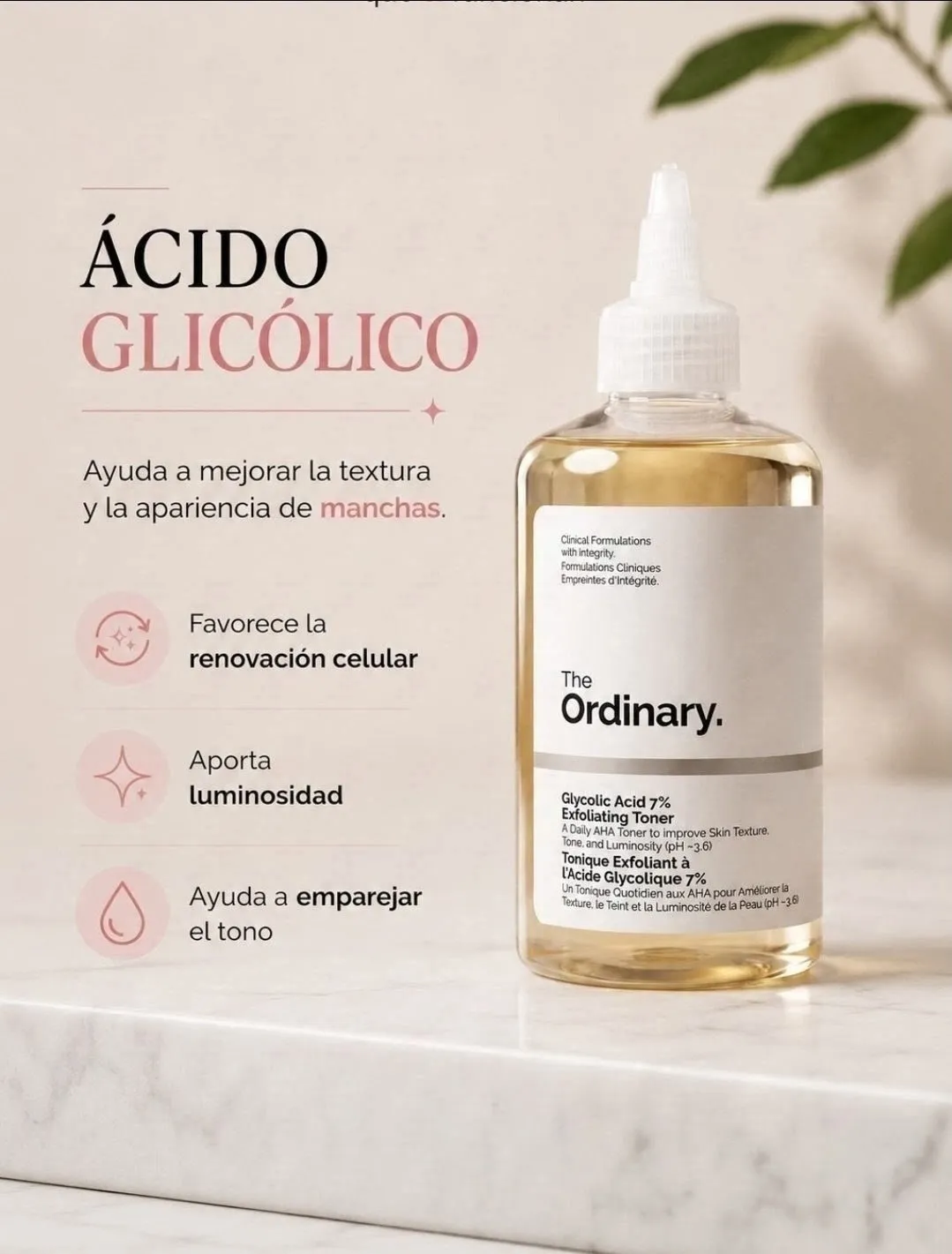 The Ordinary Glycolic Acid 7% Exfoliating Toner - 240ml. - Image 1