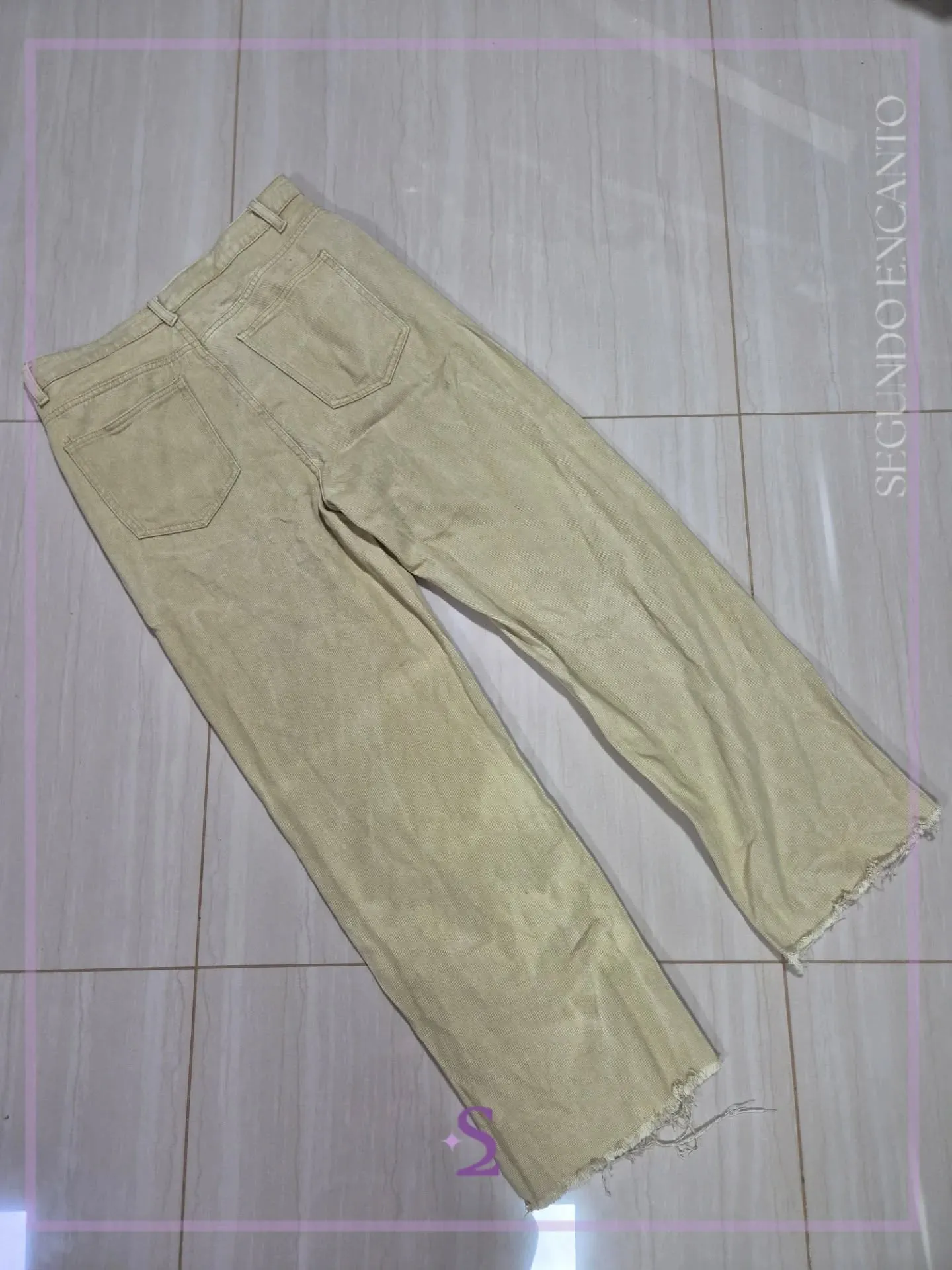 Pantalones tono verde oliva claro L - Image 3