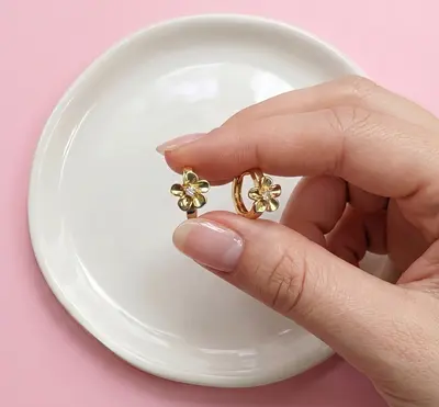 Mini argollas flor 12mm