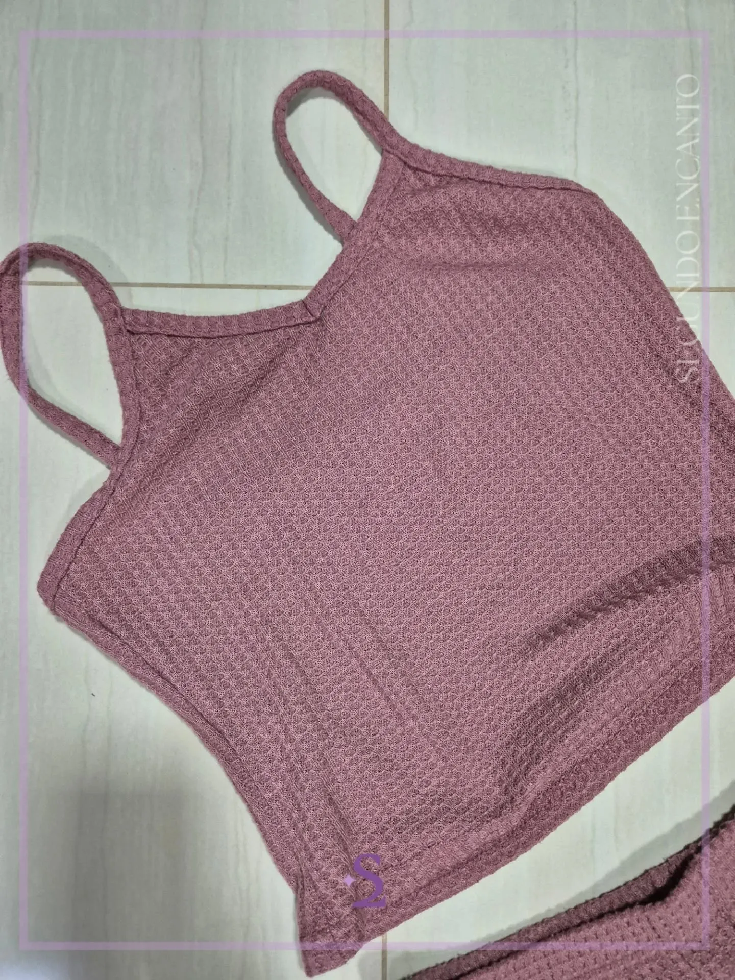 Set pijama rosado tela wafle L - Image 2