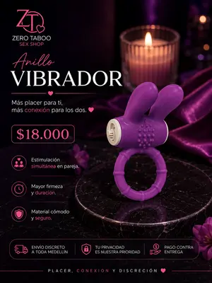 Anillo Vibrador de Silicona Bunny Dual