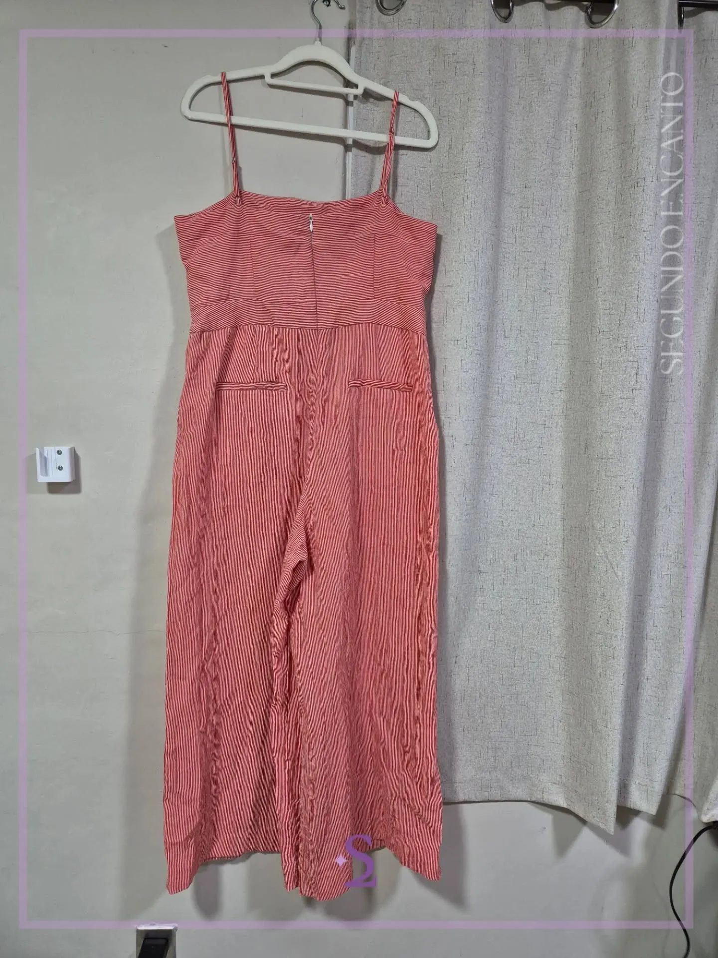 Enterizo rojo a rayas blancas L/M - Image 8