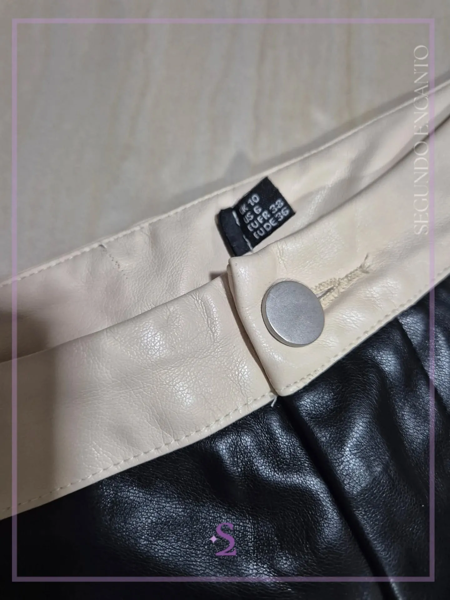 Pantalon stretch con acabado tipo cuero M - Image 5