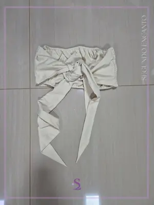 Crop top tubo con ajuste de moño L