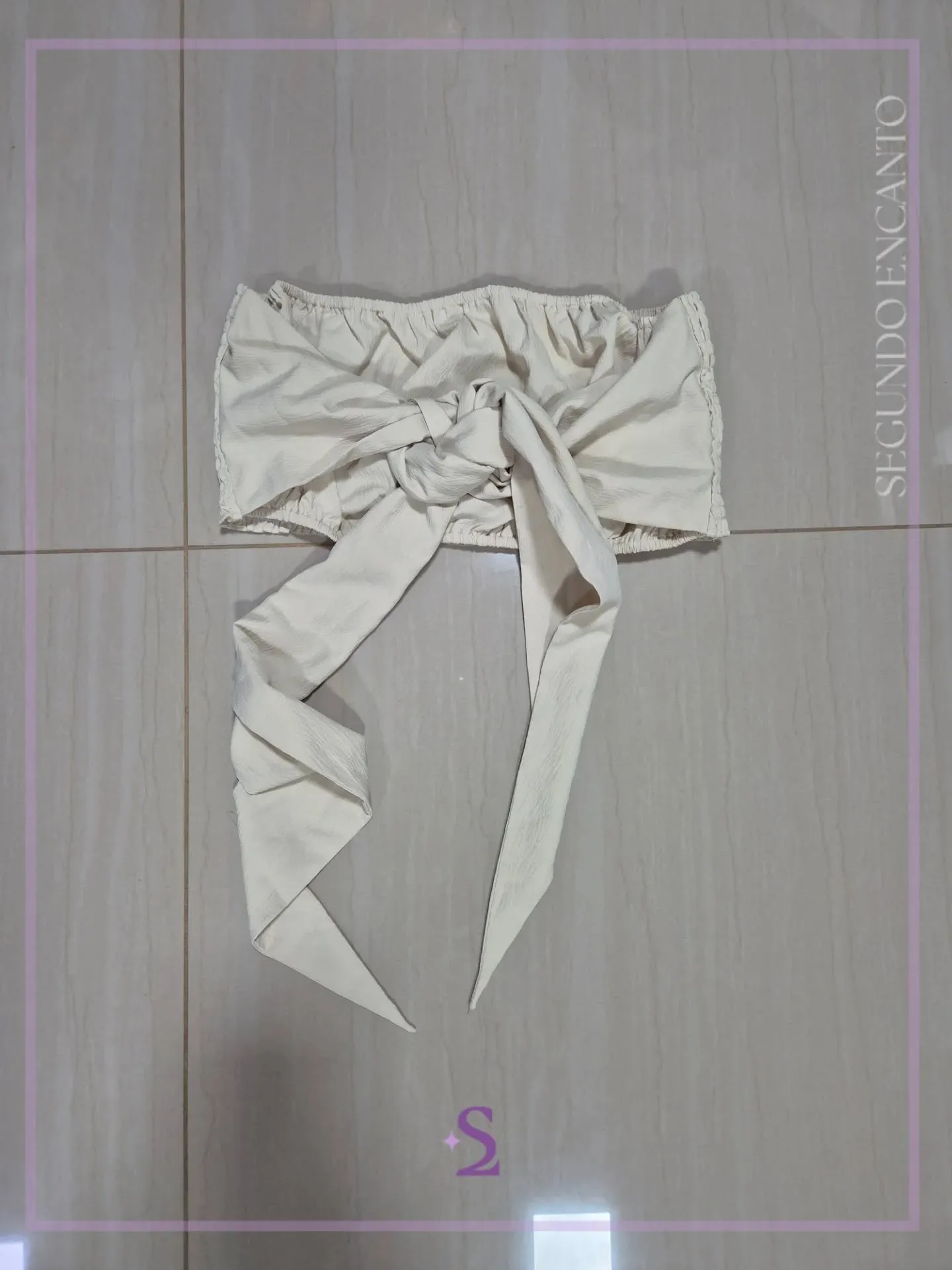Crop top tubo con ajuste de moño L - Image 1