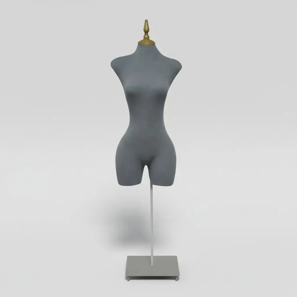 Maniquí Femenino 3/4 Tipo Buchón con Base Resistente | Negro/Blanco/Gris - Image 5