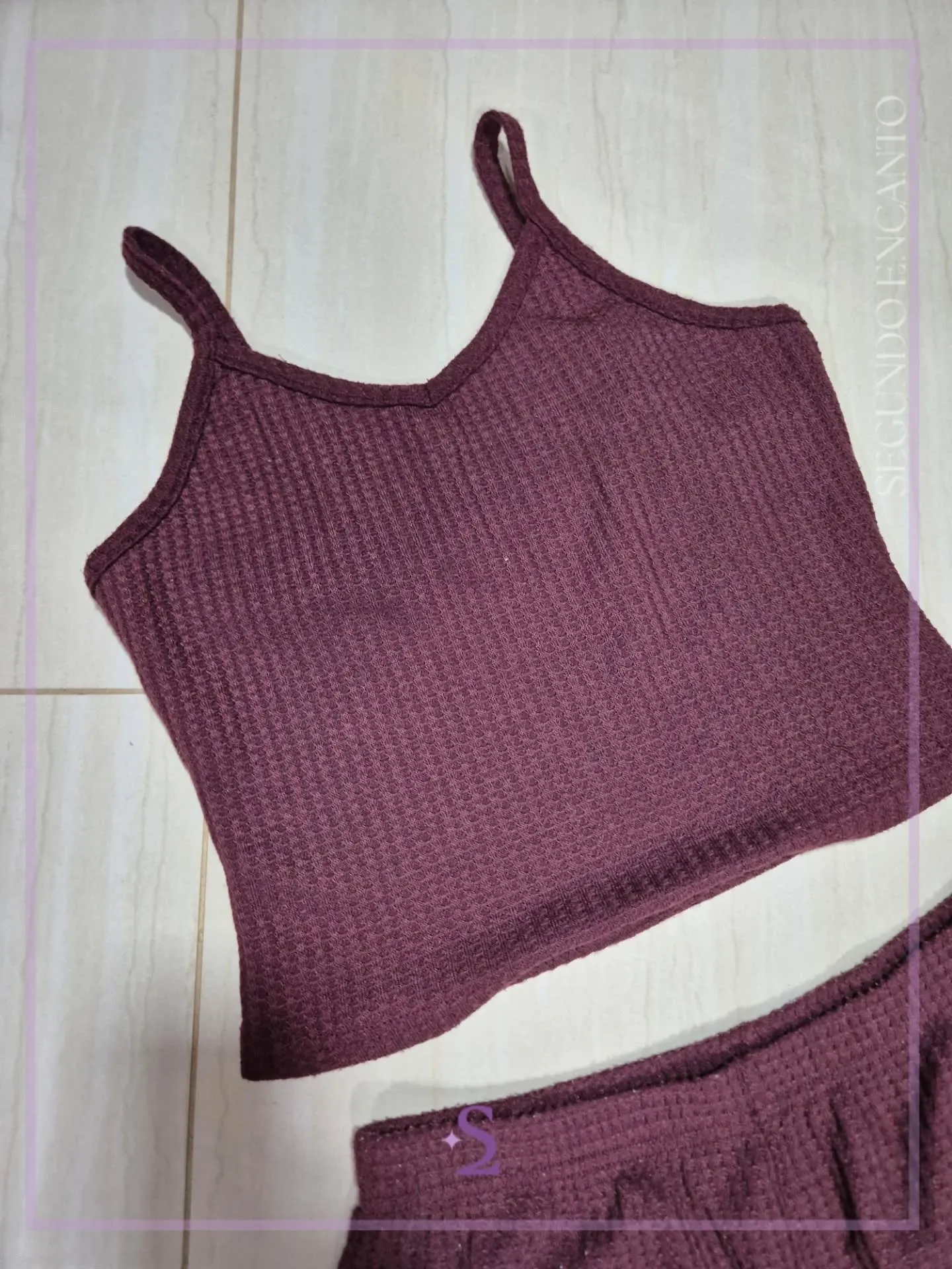 Set pijama vino tela wafle L - Image 2