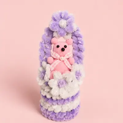Handmade Teddy Bear Floral Basket