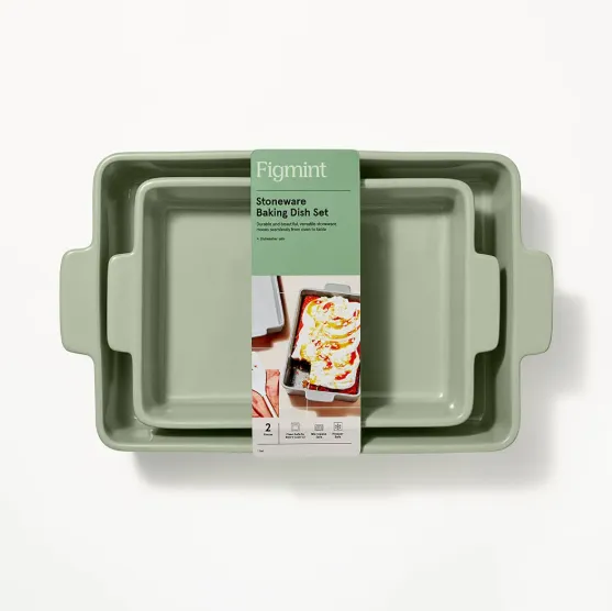 Set de moldes Figmint rectangulares de gres para hornear 2 piezas - Image 3