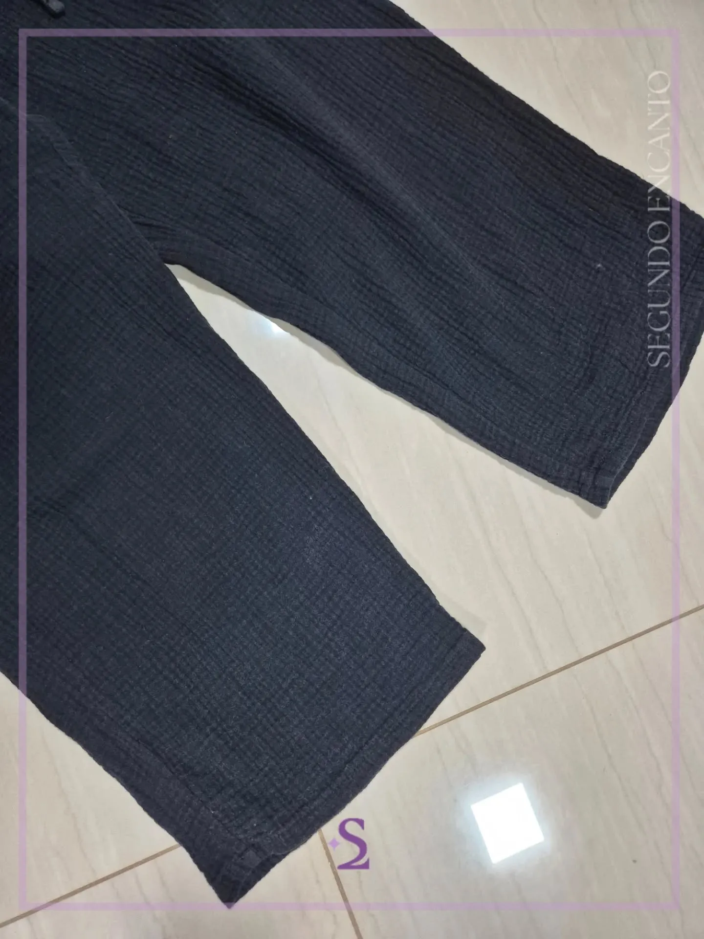 Pantalon de algodon color negro S - Image 2