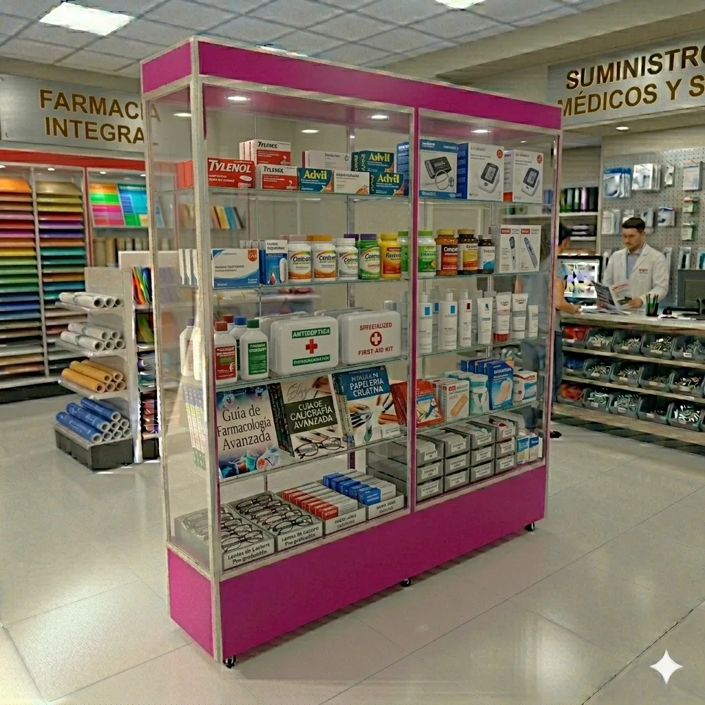 Vitrina Aparador, Exhibidor Mostrador Cristal De 2 m. x 2 m. x 40cm sku 987 - Image 7