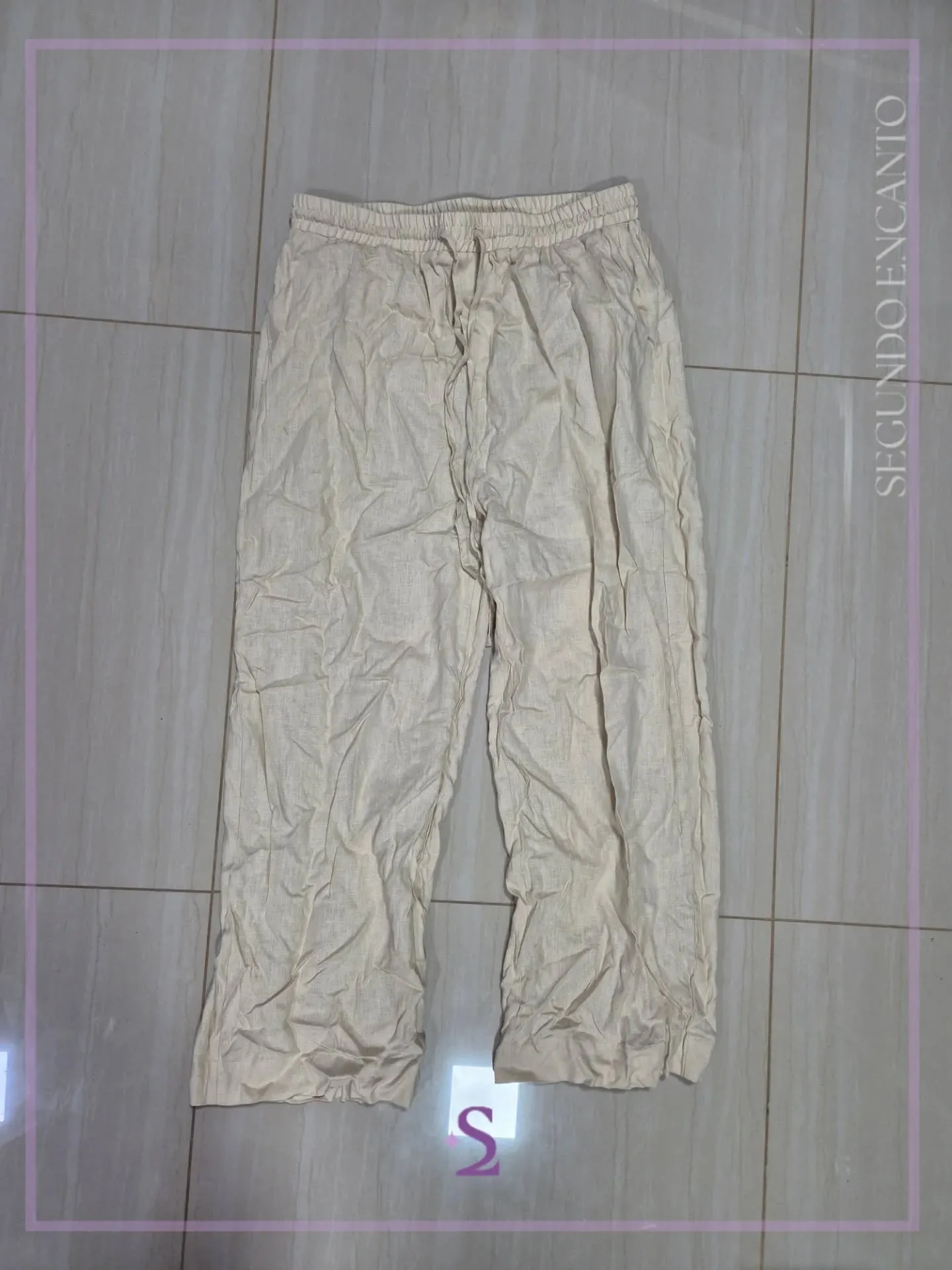 Pantalon casual de lino L - Image 7