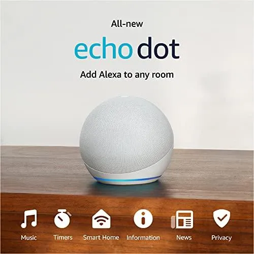 Bocina Inteligente Amazon Echo Dot 5 Generación Con Alexa, Color Blanco Glaciar - Image 2
