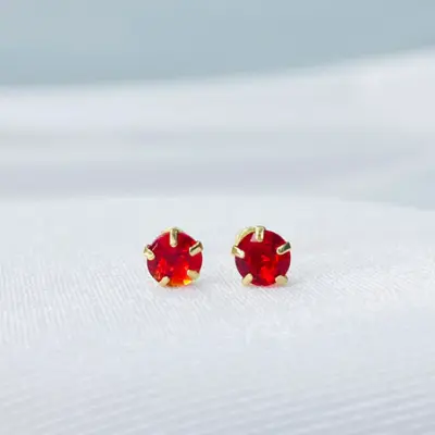 Broquel recto con Zirconia 4mm 10K
