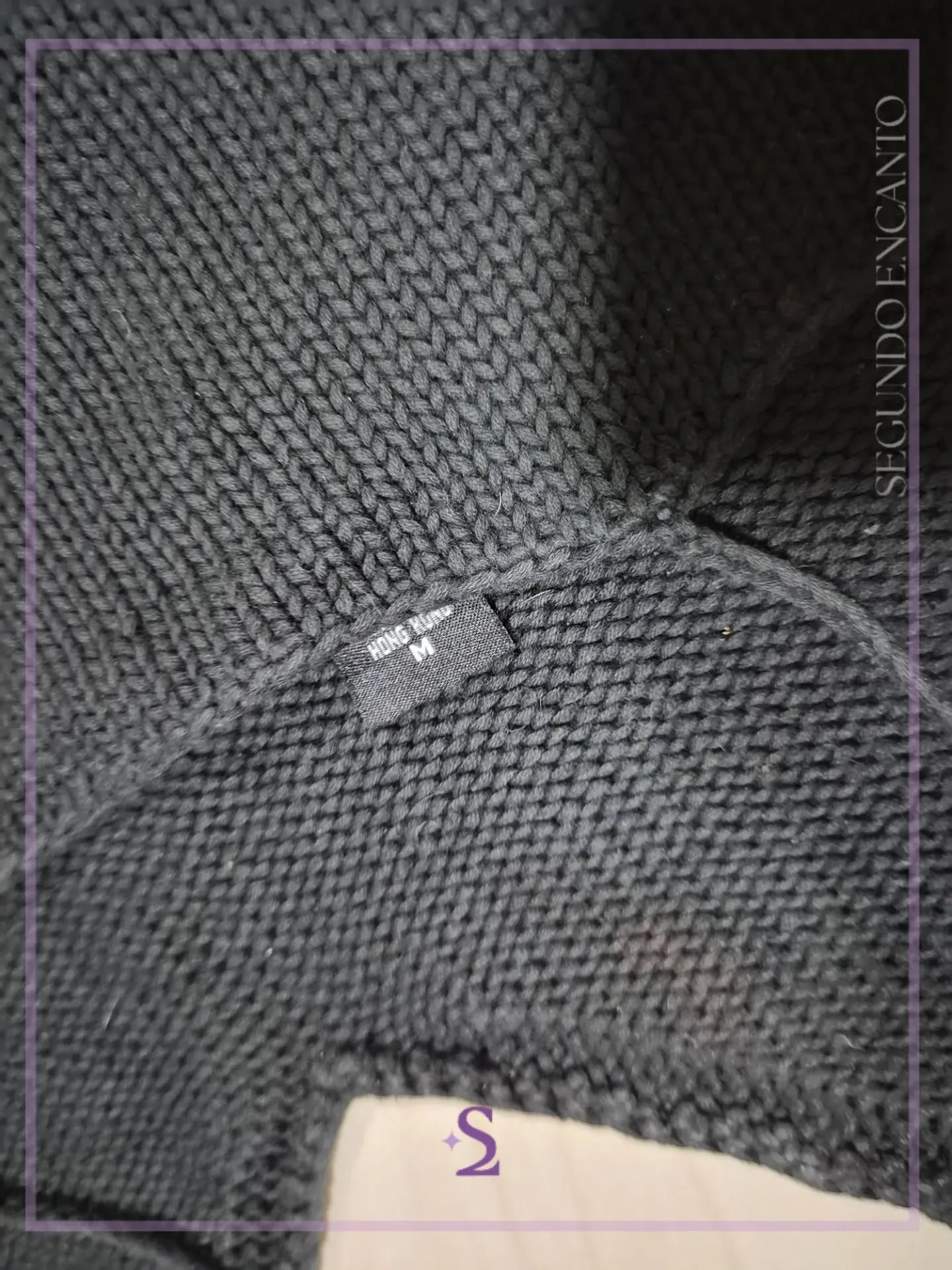 Top negro tejido M - Image 3