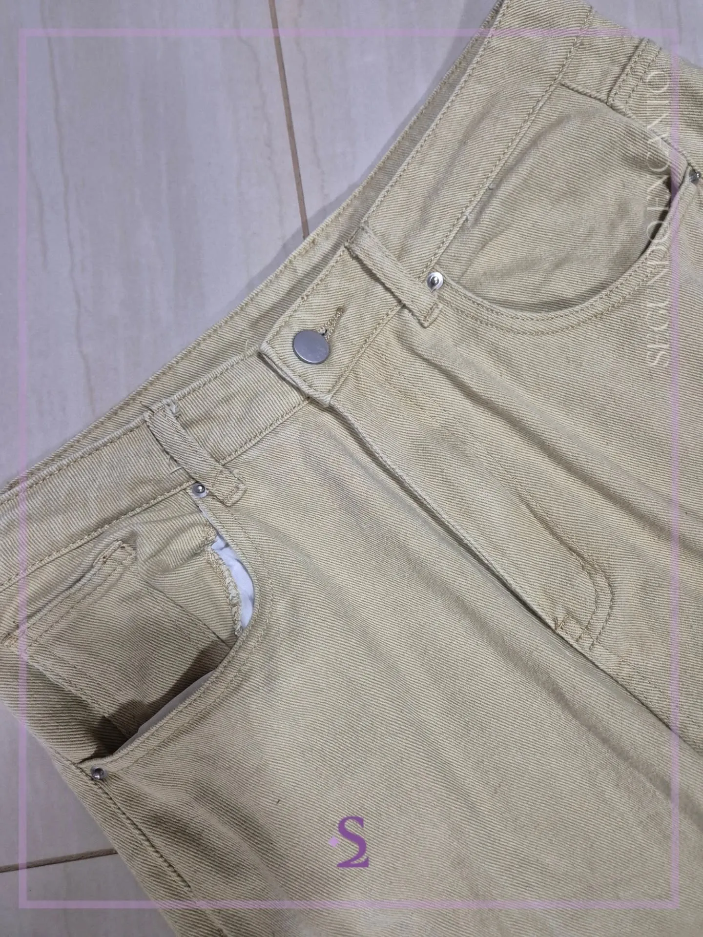 Pantalones tono verde oliva claro L - Image 4