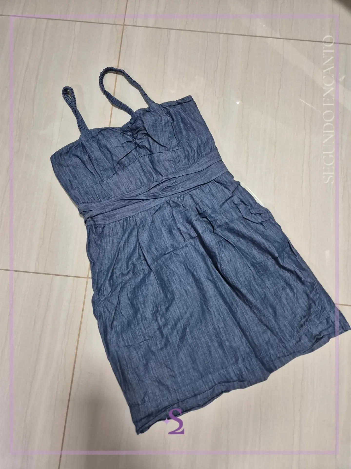 Vestido azul de algodon M - Image 1