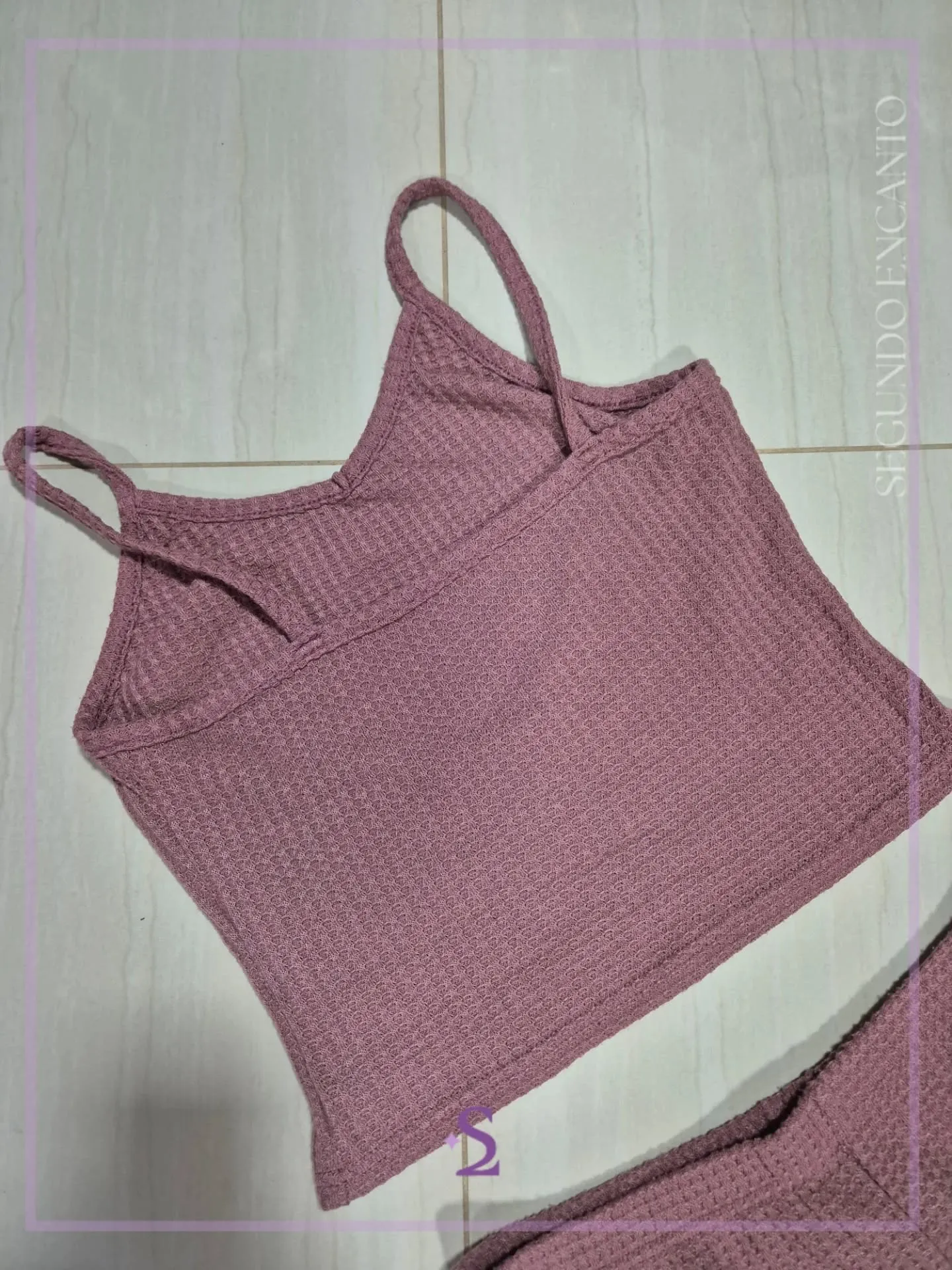 Set pijama rosado tela wafle L - Image 3