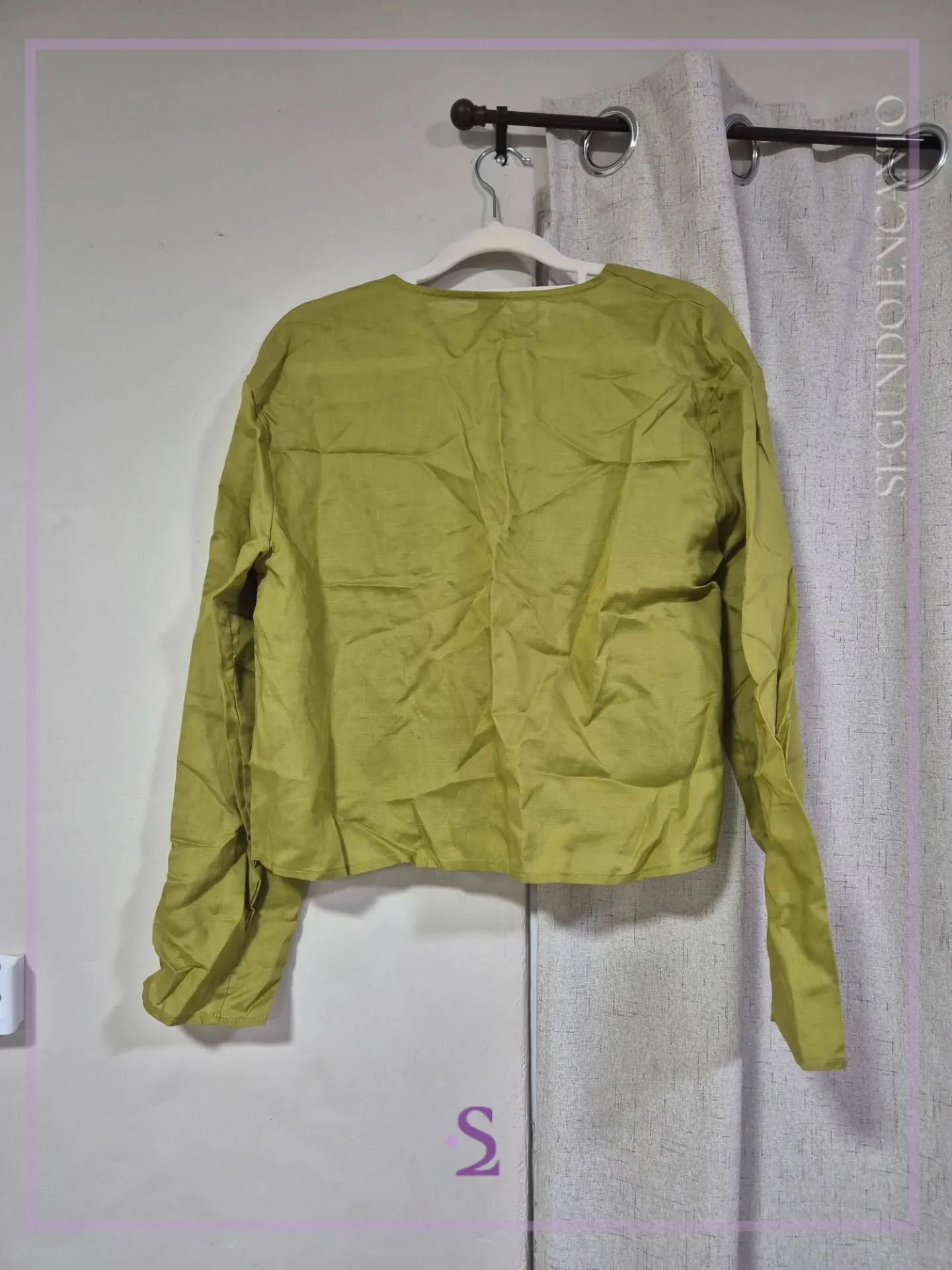 Blusa manga larga con nudos delanteros M - Image 2