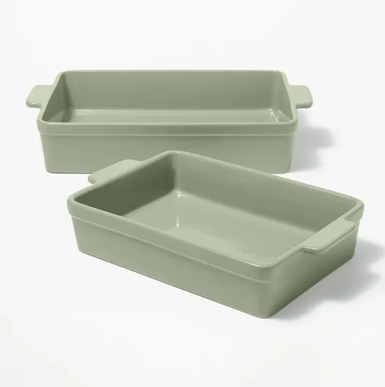 Set de moldes Figmint rectangulares de gres para hornear 2 piezas - Image 1