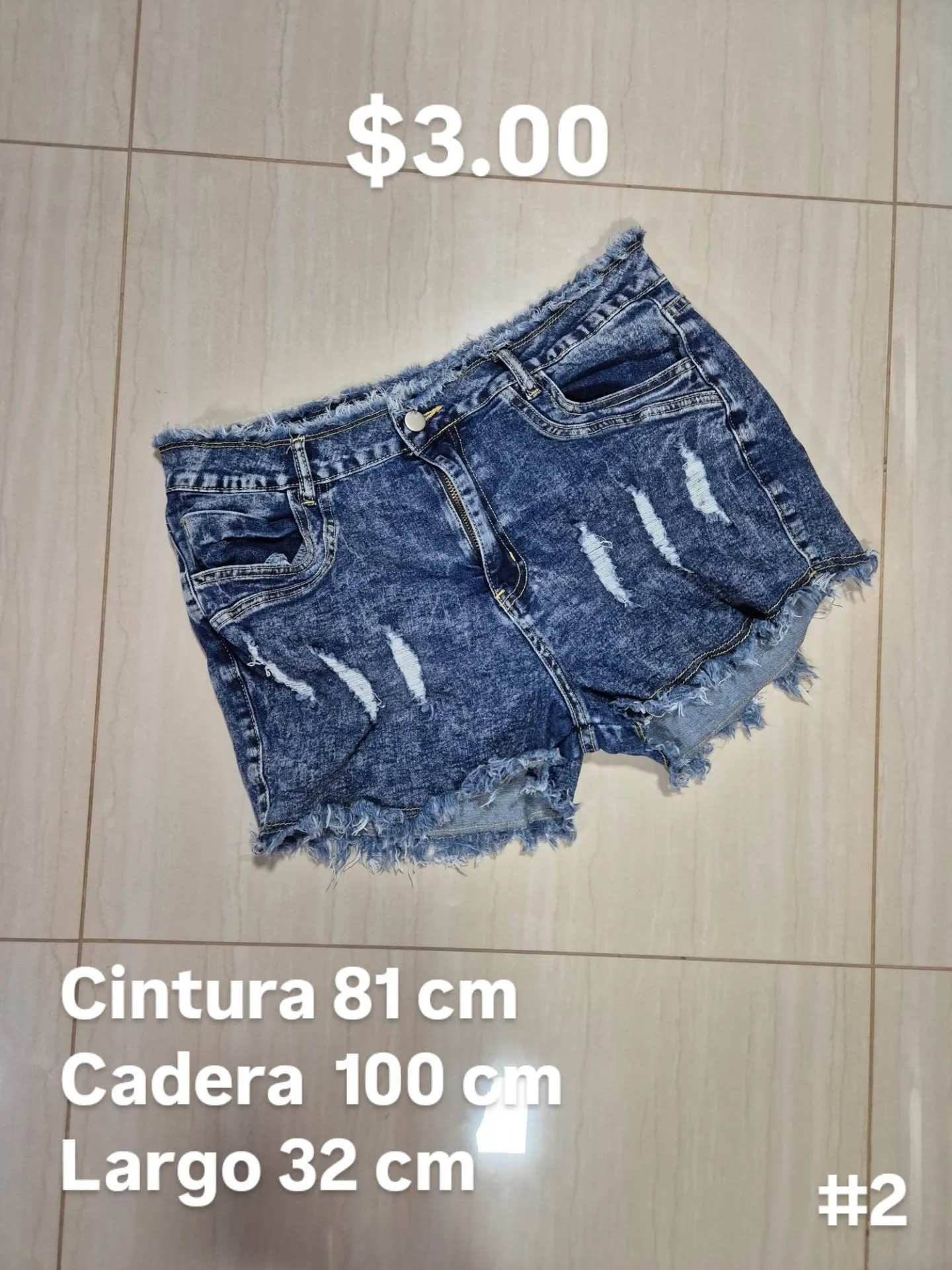 Short de mezclilla azul oscuro L - Image 2