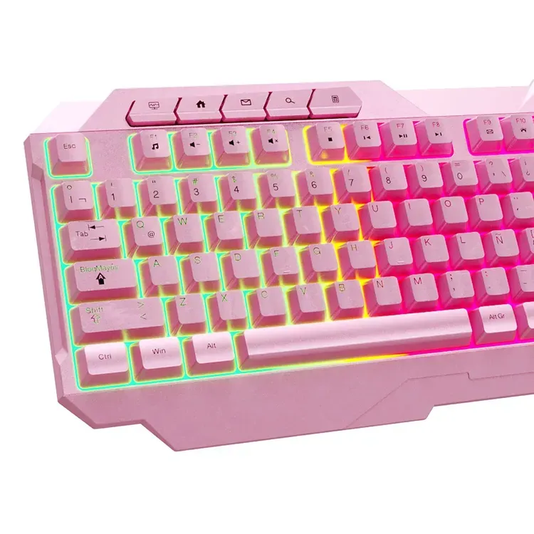Combo XTECH Alámbrico Teclado + Mouse XTK-540S Gaming Rosado - Image 2