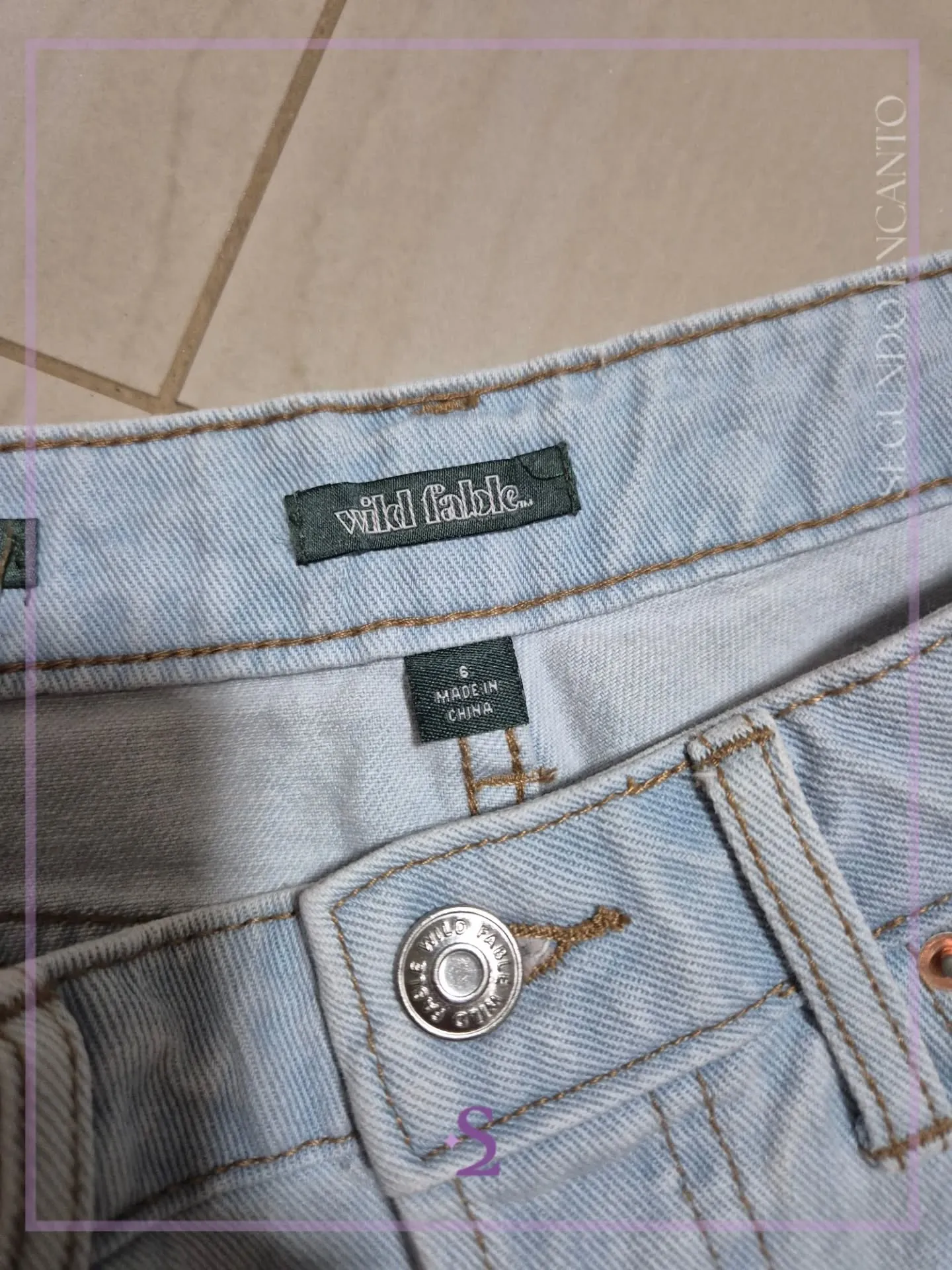 Short denim azul claro XS - Image 4