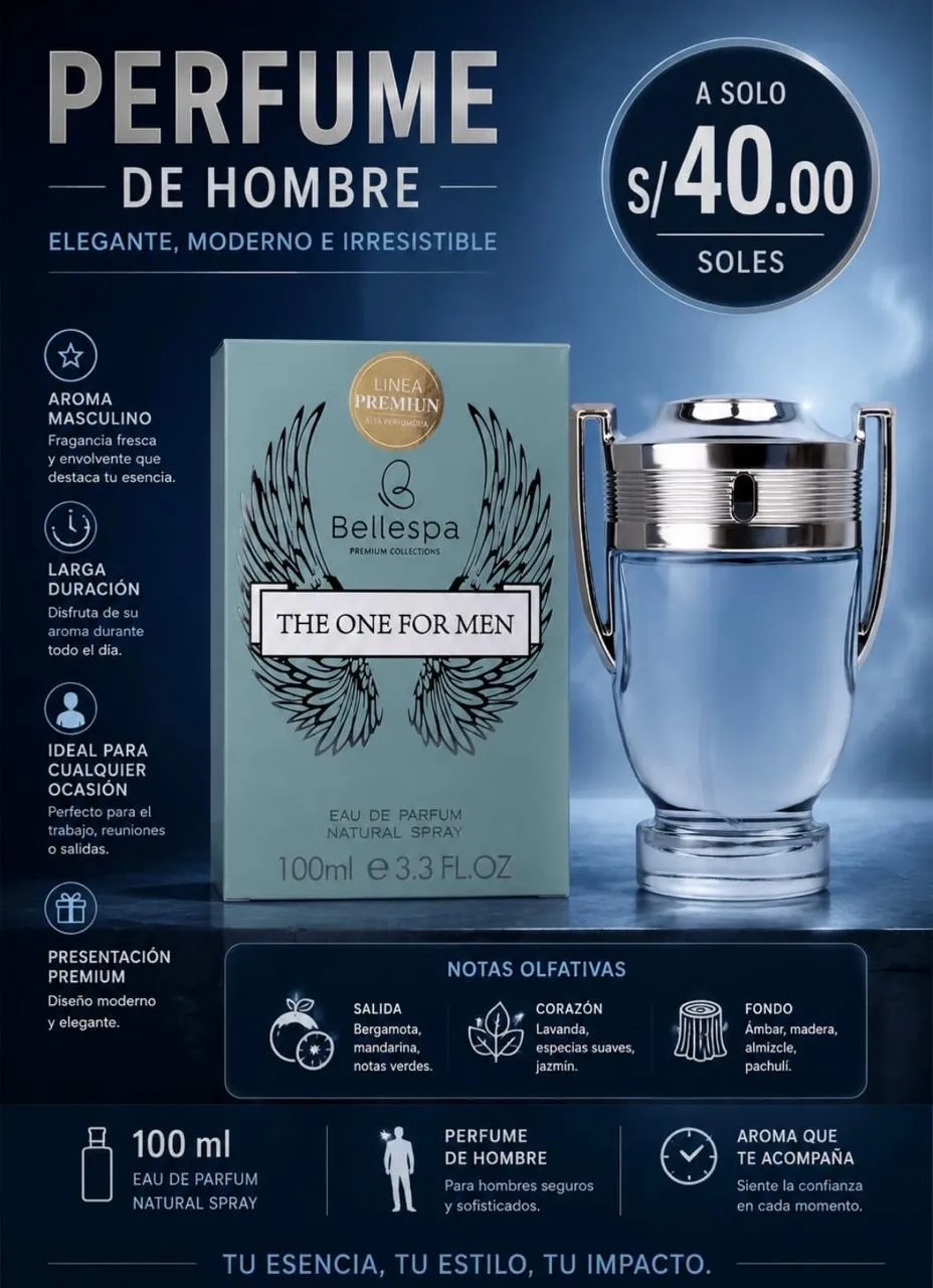 Bellesca THE ONE FOR MEN| Perfume Hombre 100ml | Inspirado Invictus Paco Rabanne - Image 1